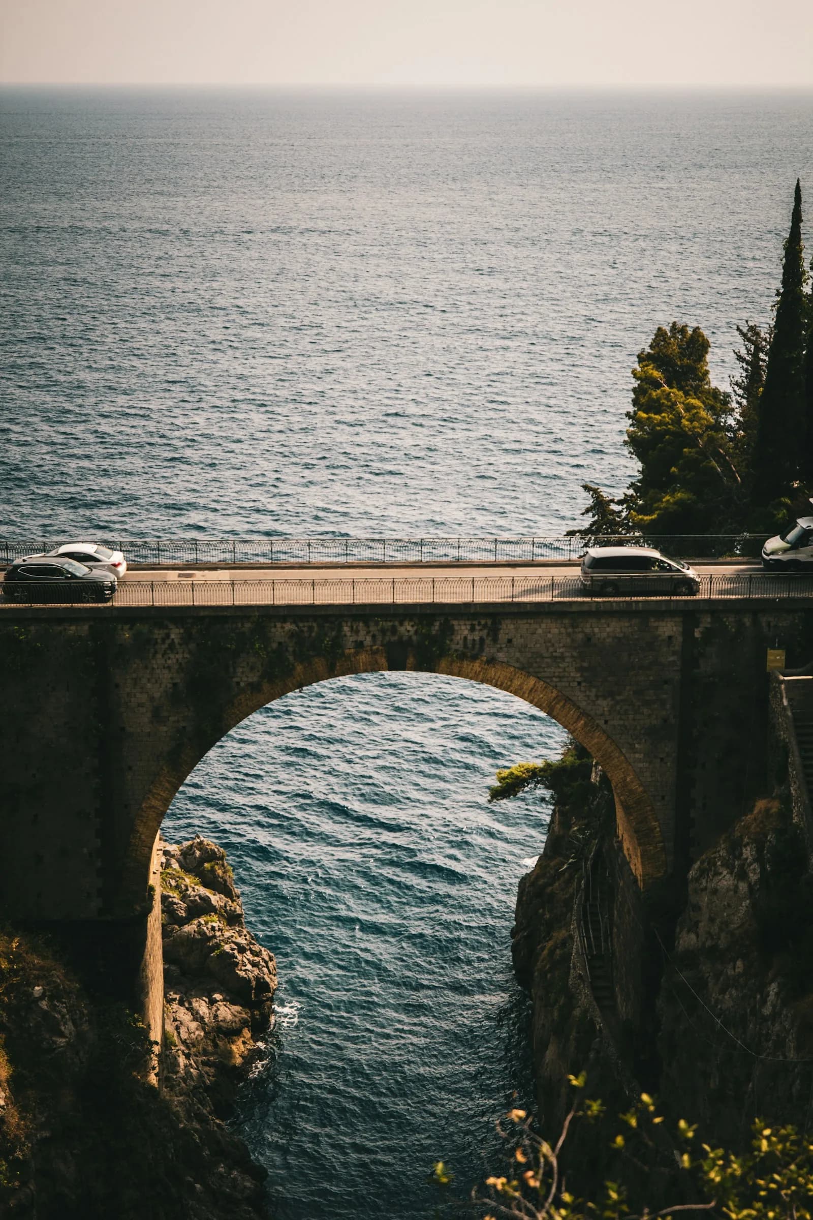 The Furore bridge over the fjord, seen from the water